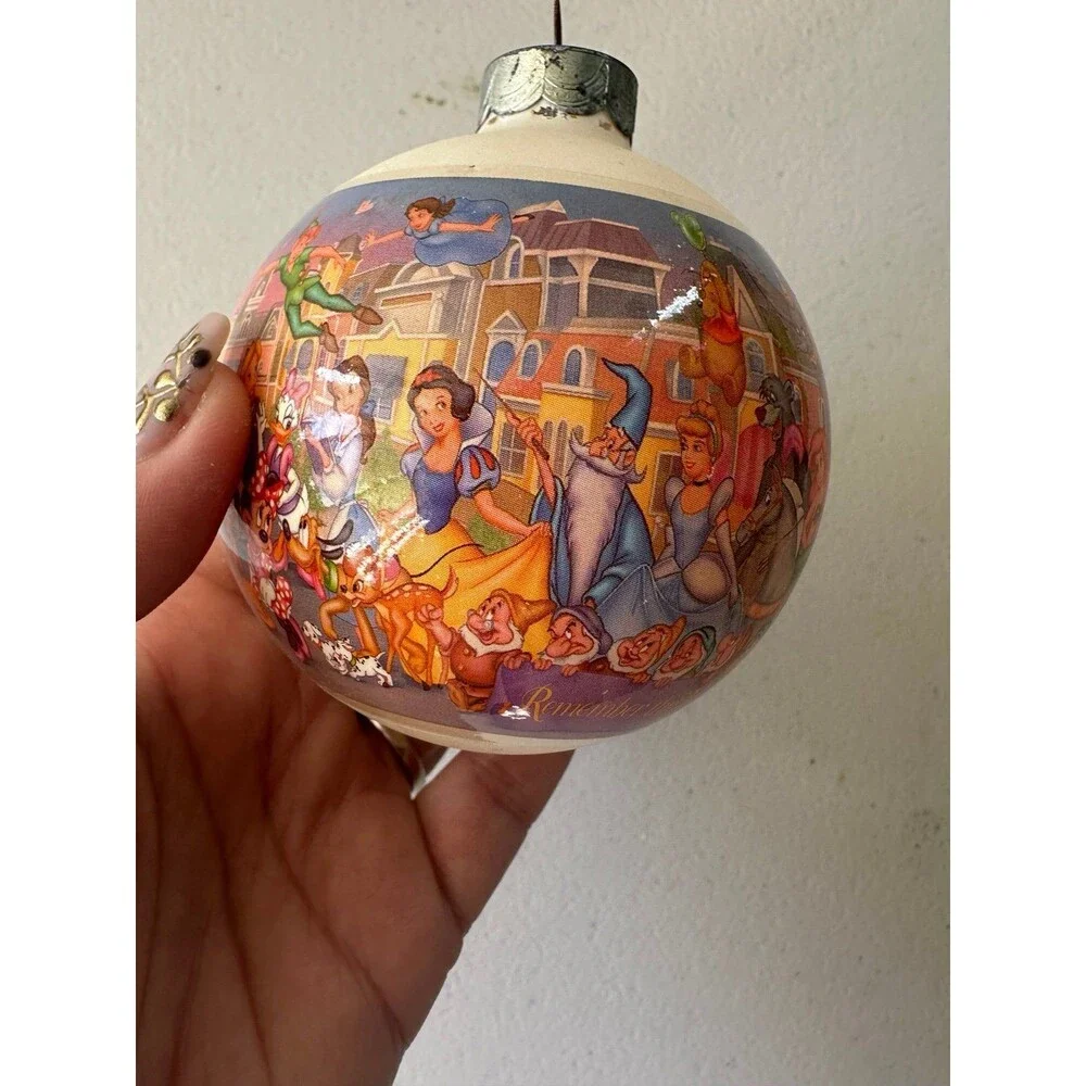 VTG Walt Disney World 25th Anniversary Remember the Magic Glass Ball Ornament